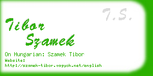 tibor szamek business card